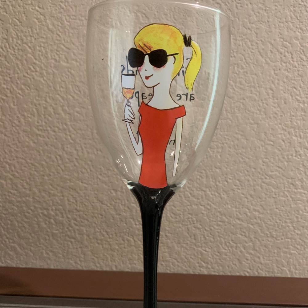 Linda Grayson Girlfriend Art Wine Glass